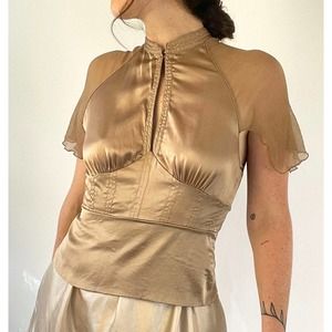 Dusty Rose Silk Cropped Top